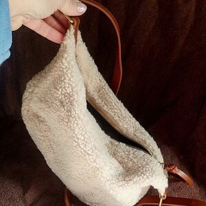 Madewell Cream and Brown Crossbody Bag